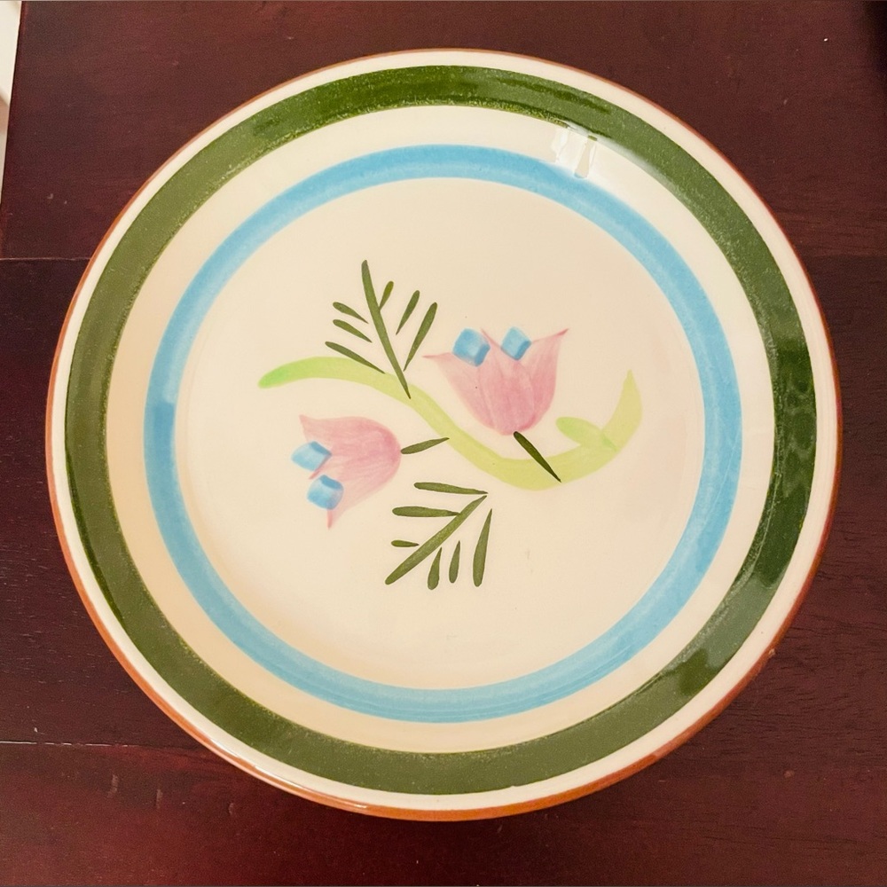 Retro Stangl Pottery Ceramic Hand Painted Floral 5”Coasters: Set of 9 - Picture 11 of 16